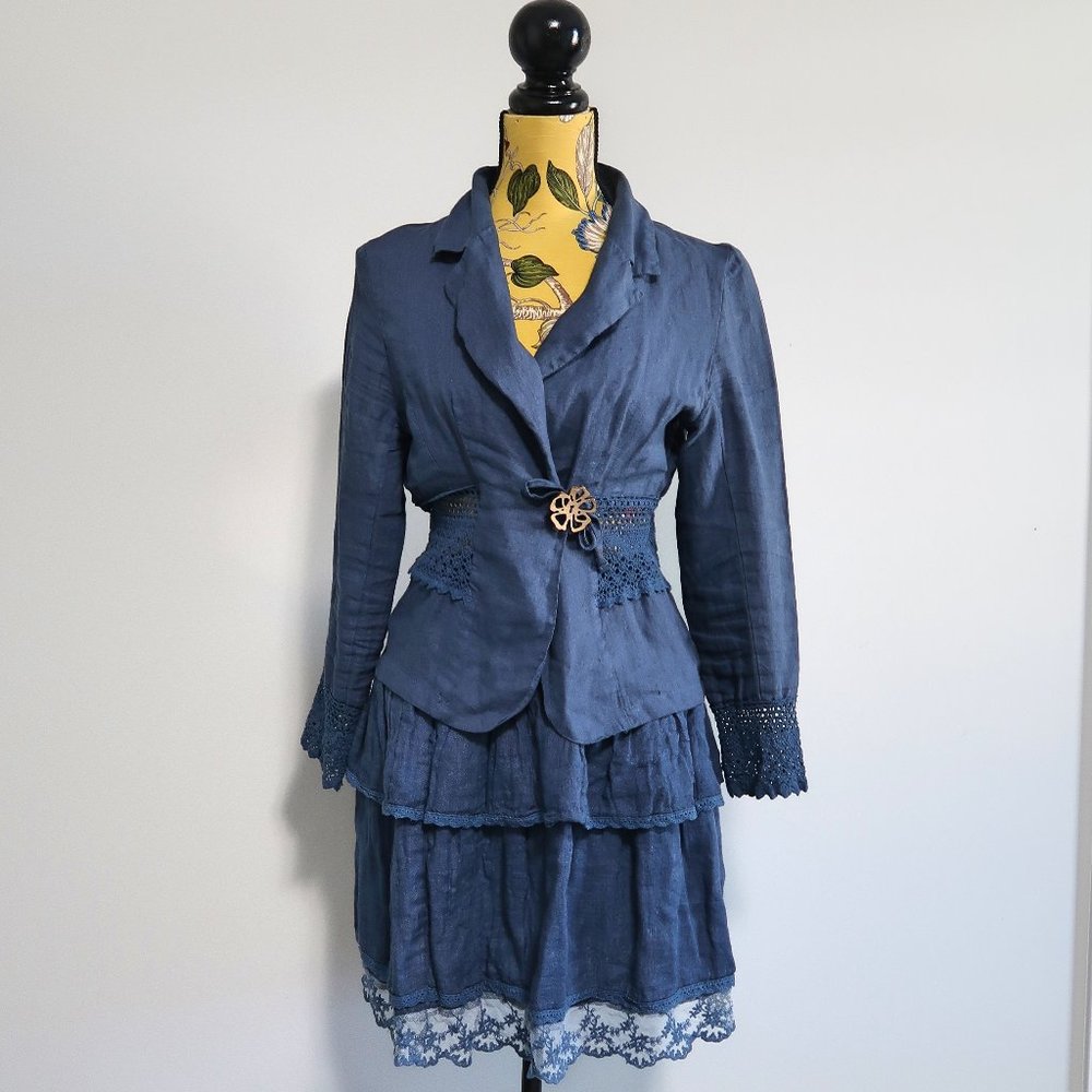 Haris Cotton Chambray Top and Skirt Set Medium
